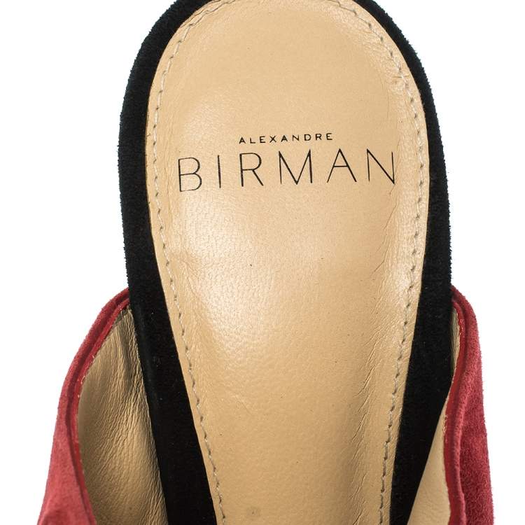 Pre Owned Alexandre Birman Multicolor Suede Ruffled Sandals Size 35