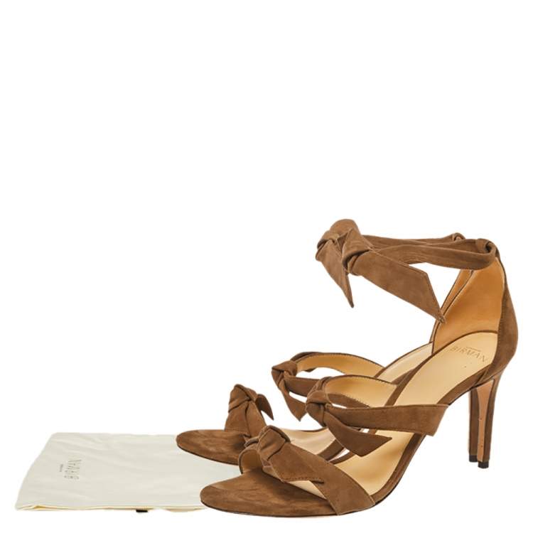 Pre Owned Alexandre Birman Beige Suede Lolita Sandals Size 39