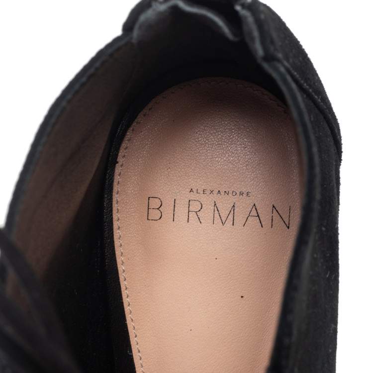 Pre Owned Alexandre Birman Black Suede  Caged Sandals Size 37.5