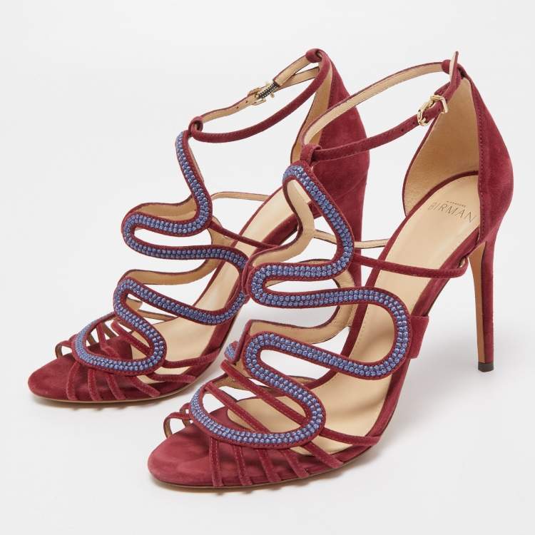 Burgundy suede clearance sandals