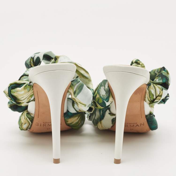 Pre Owned Alexandre Birman Multicolor Fabric Kacey Knot Detail Ankle Wrap Sandals Size 37