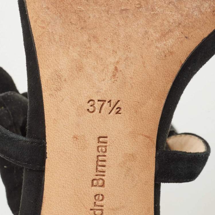 Pre Owned Alexandre Birman Black Suede Tie Detail Sandals Size 37.5