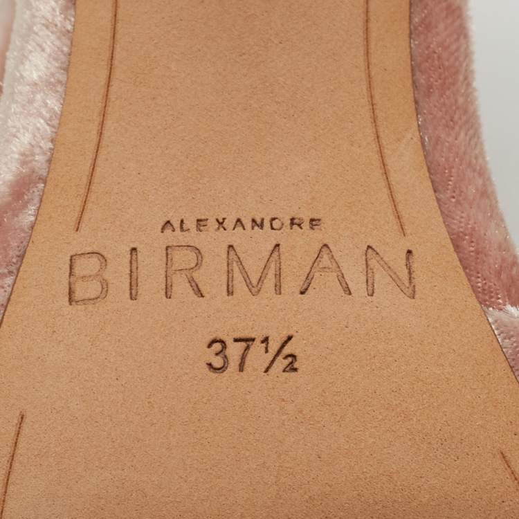 Pre Owned Alexandre Birman Pink Velvet Clarita Sandals Size 37.5