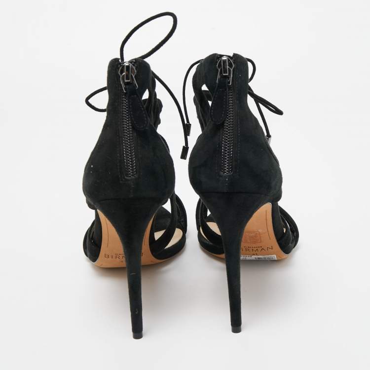 Pre Owned Alexandre Birman Black Suede Elenara Sandals Size 41
