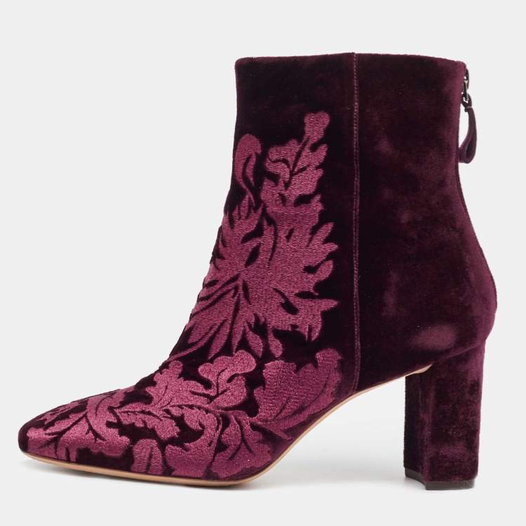 Velvet floral clearance boots