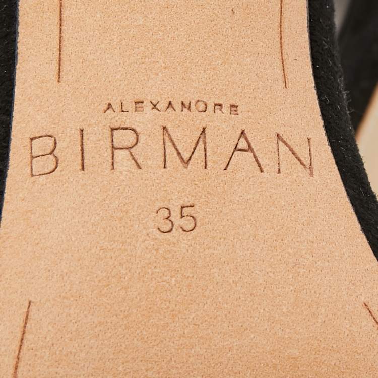Pre Owned Alexandre Birman Black Suede Clarita Ankle Wrap Sandals Size 35