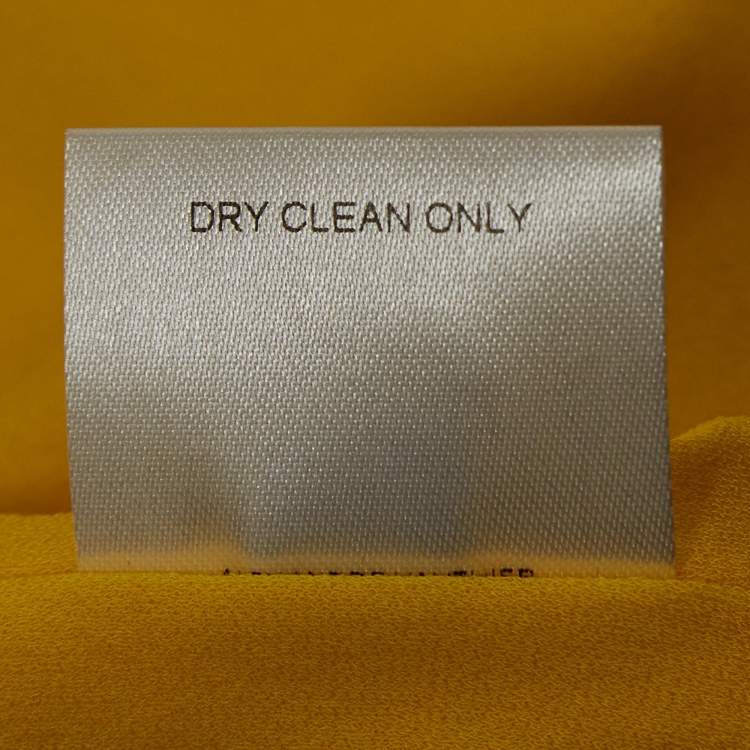 Pre Owned Alexandre Vauthier Yellow V-Neck Stretch Jersey Bodysuit S