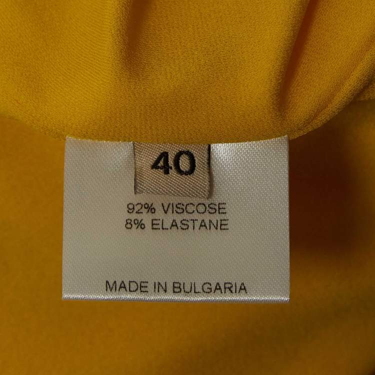 Pre Owned Alexandre Vauthier Yellow V-Neck Stretch Jersey Bodysuit S