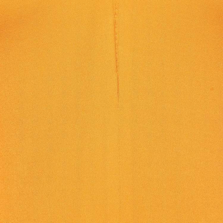 Pre Owned Alexandre Vauthier Orange Jersey V-Neck Bodysuit M