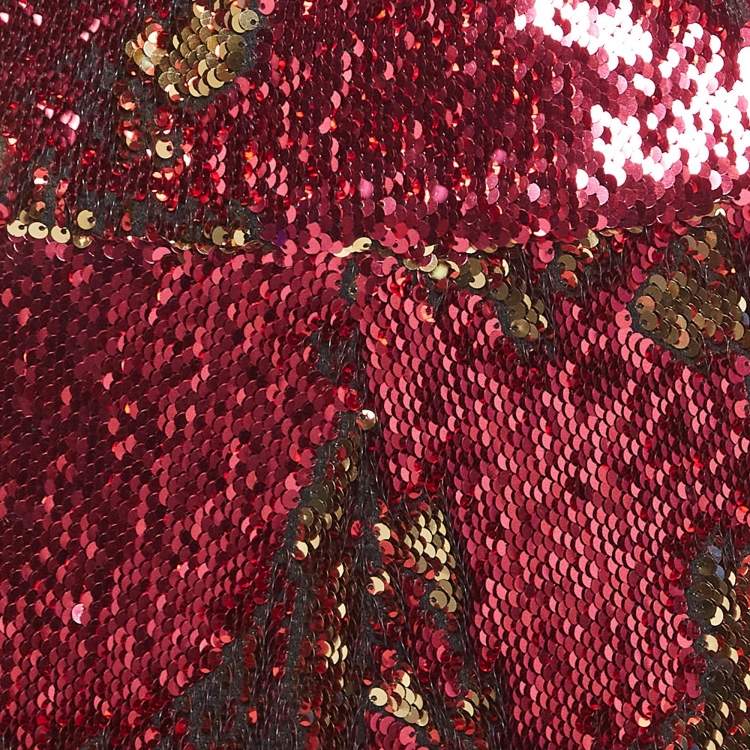 Pre Owned Alexandre Vauthier Fuchsia Pink Sequin Pants M
