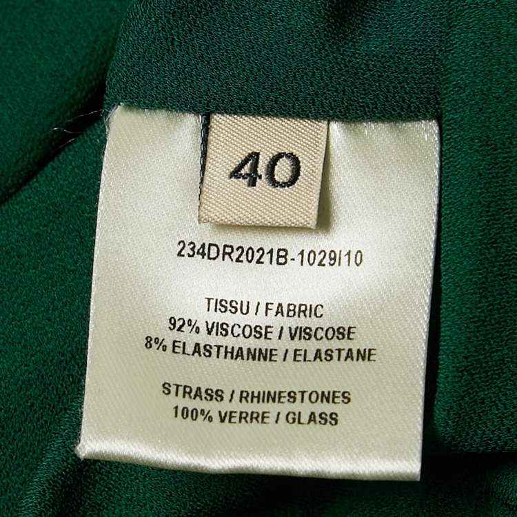 Pre Owned Alexandre Vauthier Green Crystallized Jersey Asymmetric Hooded Dress M