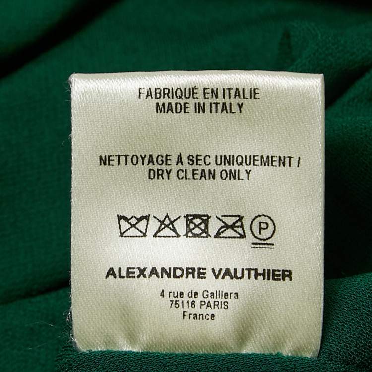 Pre Owned Alexandre Vauthier Green Crystallized Jersey Asymmetric Hooded Dress M