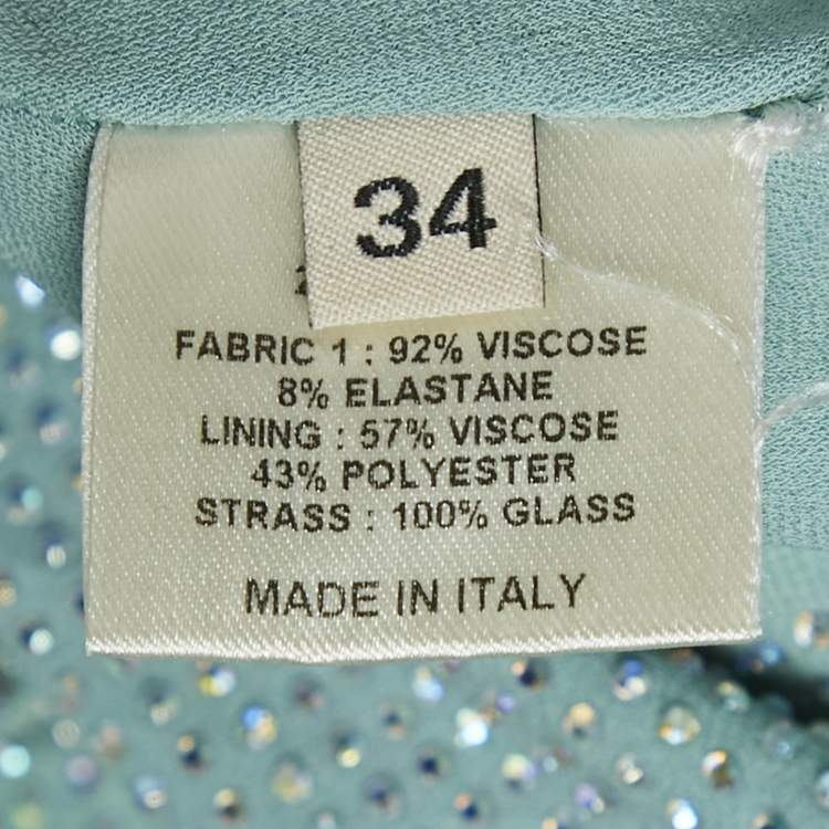 مملوكة مسبقًا Alexandre Vauthier Blue Studded Jersey Drape Style Maxi Dress S