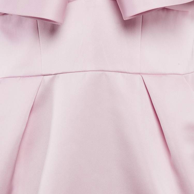 Pre Owned Alexandre Vauthier Pink Satin Ruffled Mini Dress M