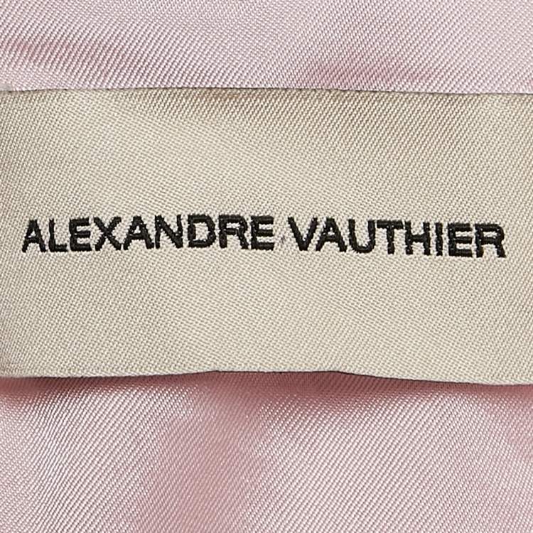 Pre Owned Alexandre Vauthier Pink Satin Ruffled Mini Dress M