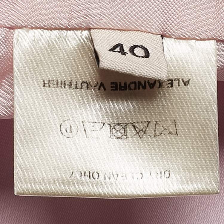 Pre Owned Alexandre Vauthier Pink Satin Ruffled Mini Dress M