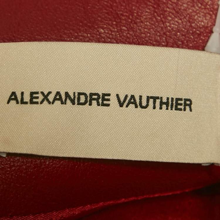 Pre Owned Alexandre Vauthier Red Lambskin Leather Mini Dress S