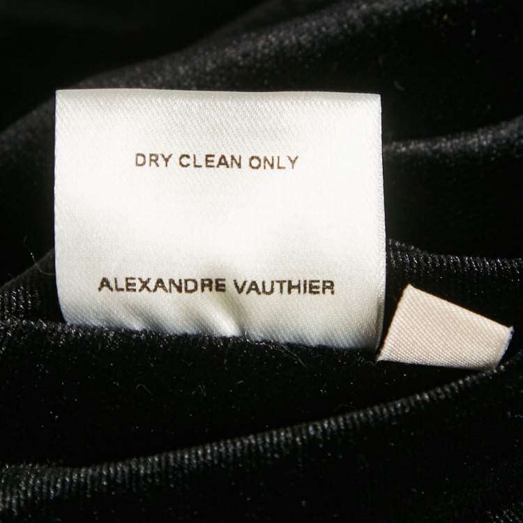 مملوكة مسبقًا Alexandre Vauthier Black Velvet Draped Asymmetric Skirt L