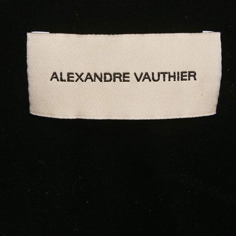 مملوكة مسبقًا Alexandre Vauthier Black Velvet Draped Asymmetric Skirt L