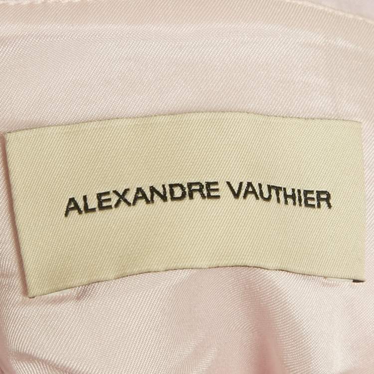 Pre Owned Alexandre Vauthier Pink Satin Ruffled Mini Dress S