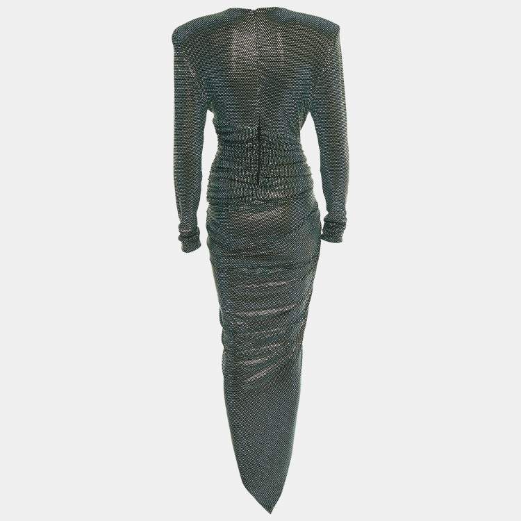 Pre Owned Alexandre Vauthier Green Embellished Jersey Maxi Gown M 