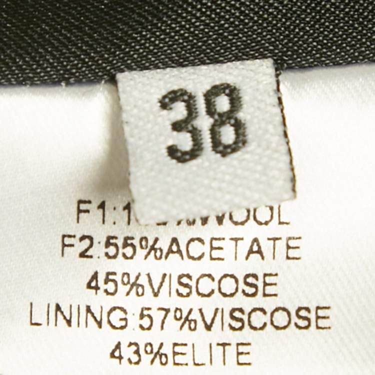 Pre Owned Alexandre Vauthier Black Satin Collar Crepe Tailored Long Dress S