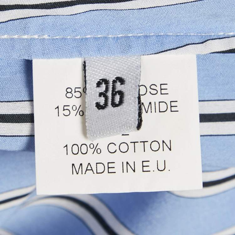 Pre Owned Alexandre Vauthier Blue Striped Cotton Wrap Shirt S
