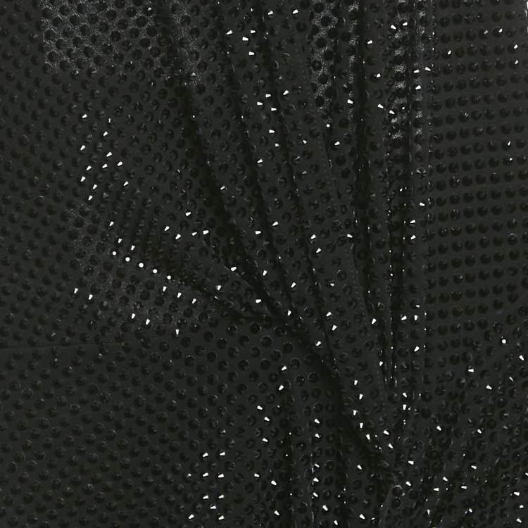 Pre Owned Alexandre Vauthier Black Jersey Macro Crystal Mini Dress XXS