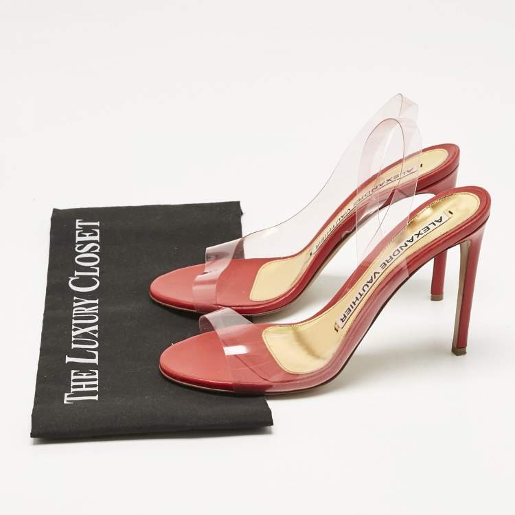 Pre Owned Alexandre Vauthier Red PVC Slingback Sandals Size 38.5