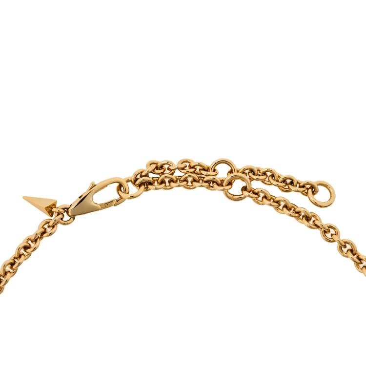 Pre Owned Alexix Bittar Lucite Gold Tone Large Link Necklace