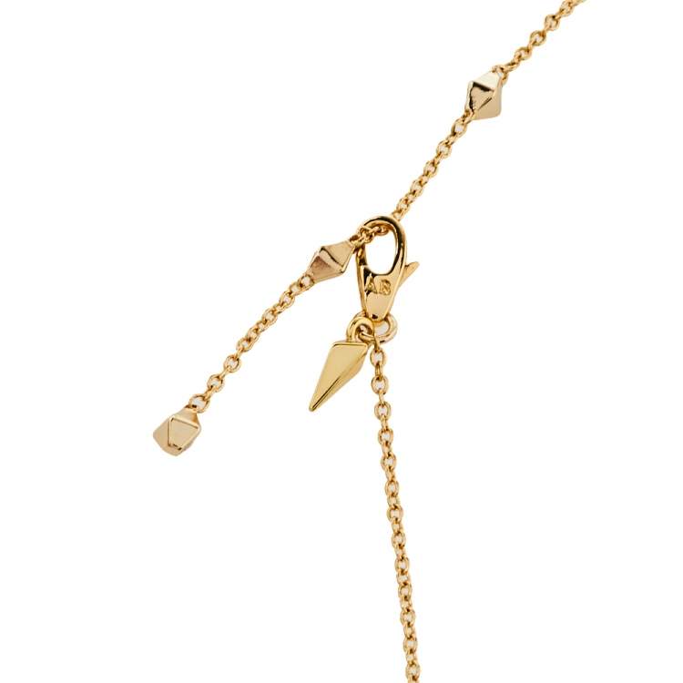 Pre Owned Alexis Bittar Pineapple Motif Gold Tone Pendant Necklace