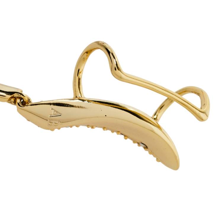 Pre Owned Alexis Bittar Gold Tone Crystal Embedded Spiked Earcuff