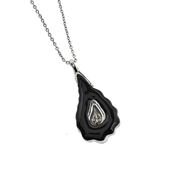 Pre Owned Alexis Bittar Silver Tone Frosted Crystal Encrusted Pendant Necklace 