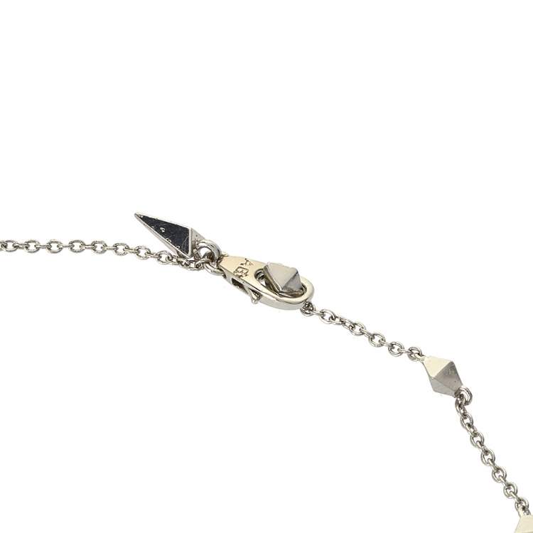 Pre Owned Alexis Bittar Silver Tone Frosted Crystal Encrusted Pendant Necklace 