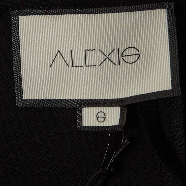 مملوكة مسبقًا Alexis Black Stretch Crepe Fringed Pants S