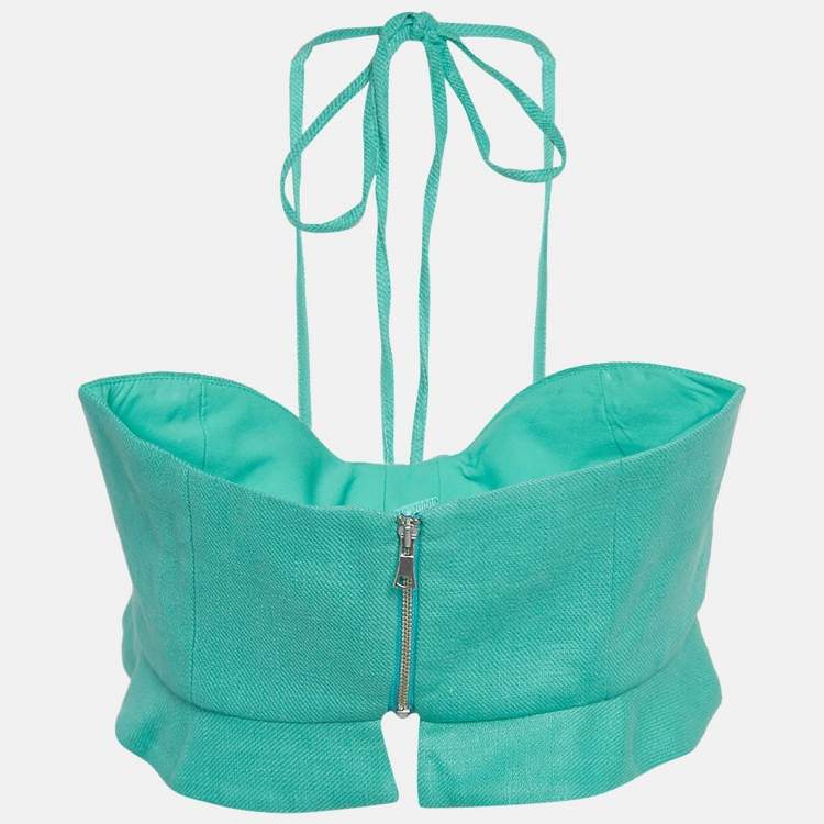 Pre Owned Alexis Green Ramie Halter Top S