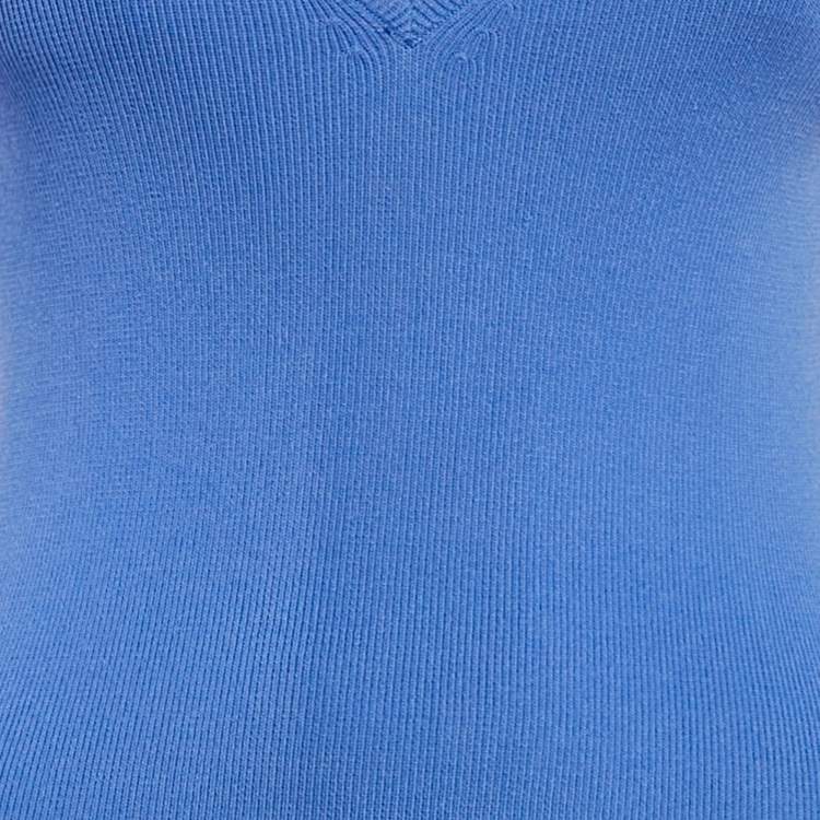 Pre Owned Alexis Blue Knit Kaia Cutout Midi Dress S