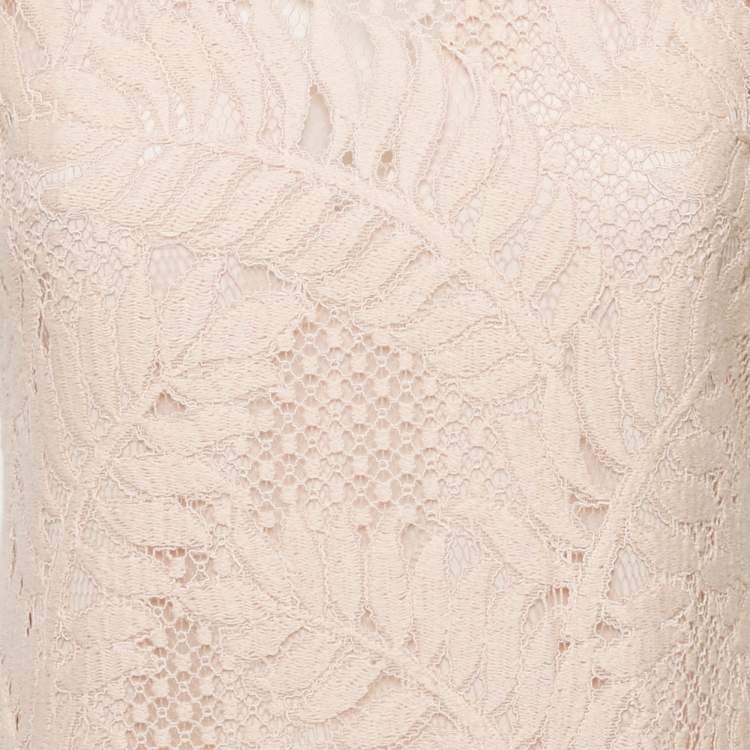 Pre Owned Alexis Light Pink Lace Sleeveless Shift Dress S