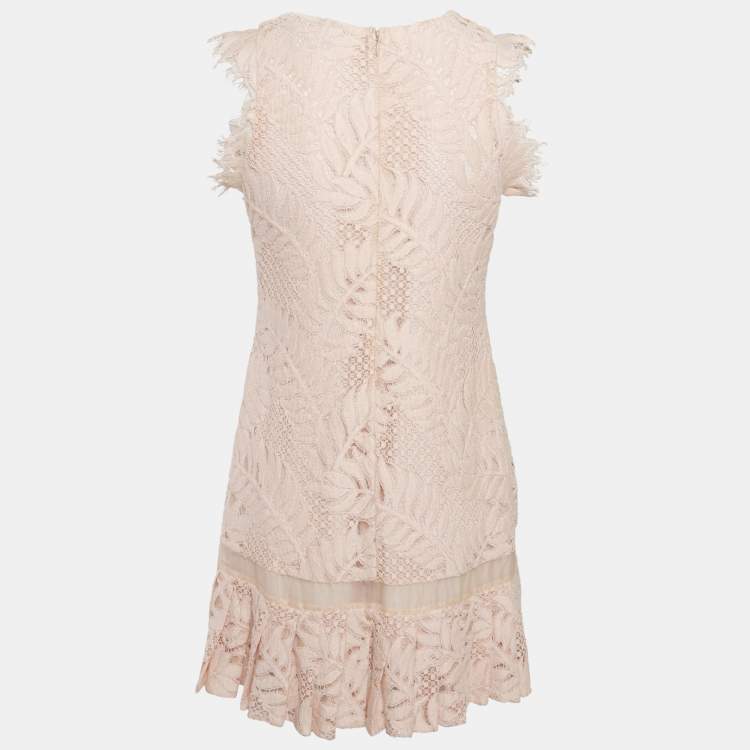 Pre Owned Alexis Light Pink Lace Sleeveless Shift Dress S
