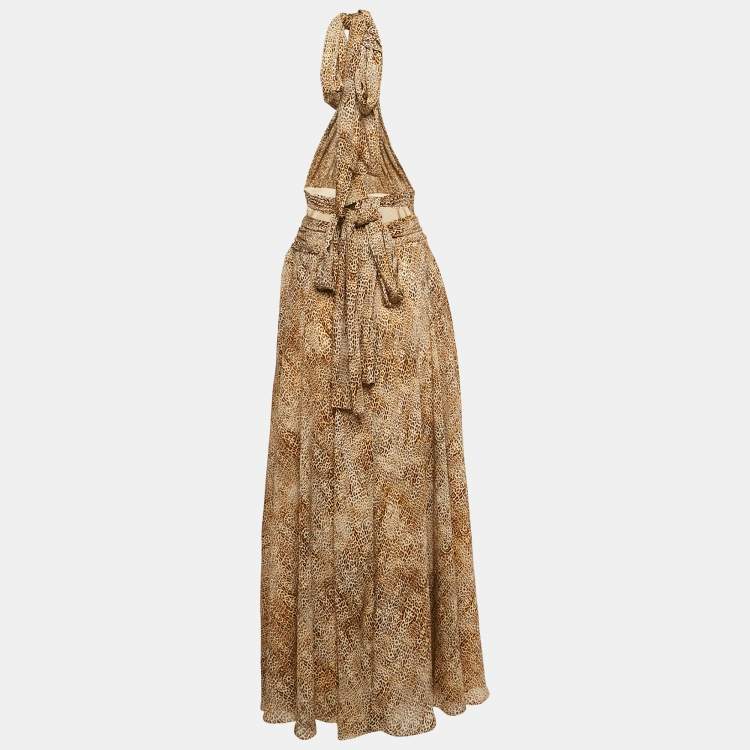 Pre Owned Alexis Brown Animal printed Chiffon Aaliyah Maxi Dress M