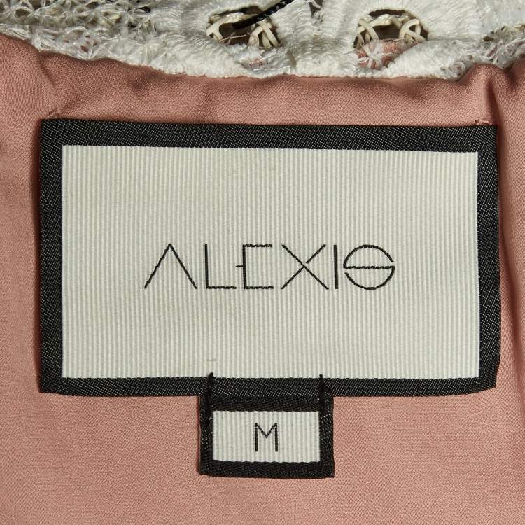 Pre Owned فسـتان أليكسـيز ميكايالـا ميدي مـن الدانتيل باللـون الأبـيـض متوسـط