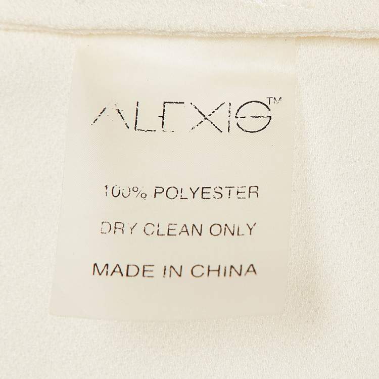 Pre Owned Alexis Ivory White Satin Tiered Pants XS