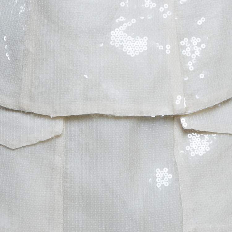 مملوكة مسبقًا Alfie White Sequin Back-Open Top and Skirt Set S