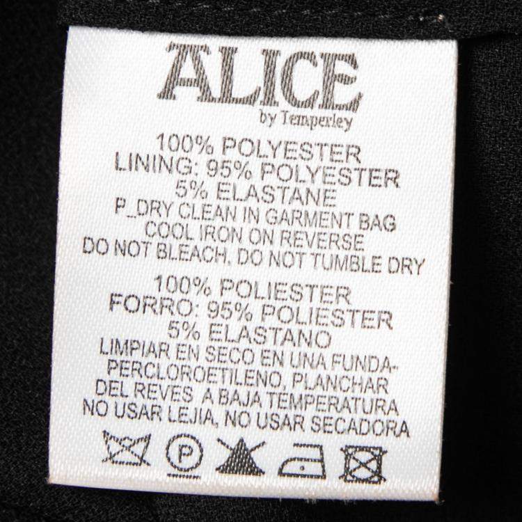 Pre Owned Alice by Temperley Sheer Black Embellished Lace Bodice Pencil Dress S