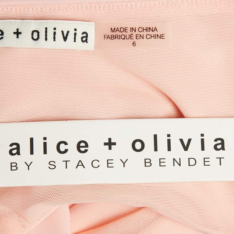 Pre Owned Alice + Olivia Pink Jersey Marguerite Cut-Out Maxi Dress M