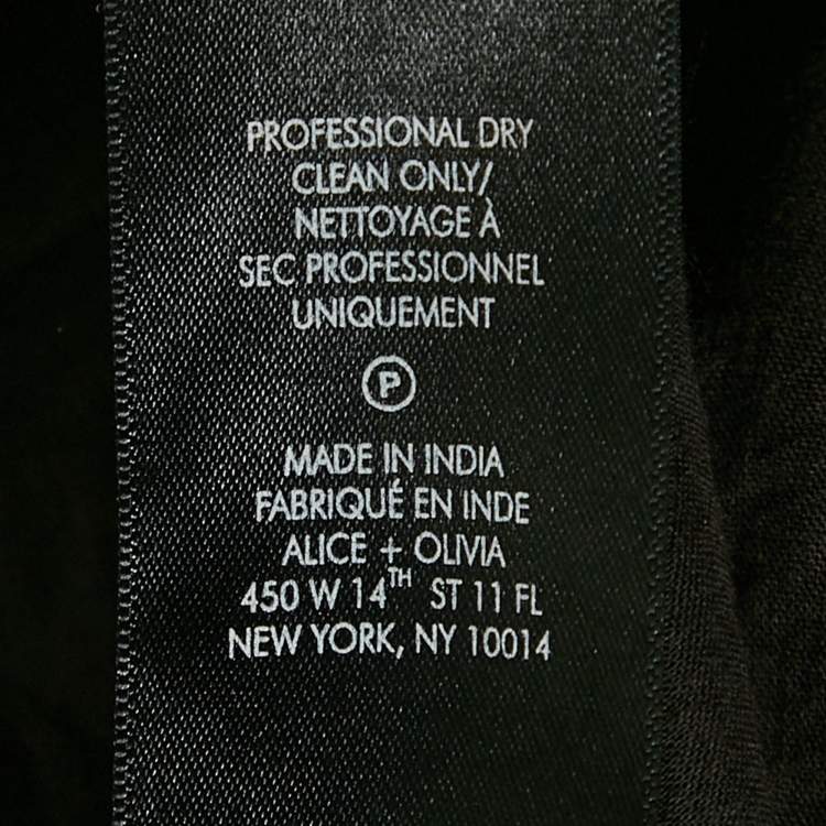 Pre Owned Alice + Olivia Black Broderie Anglaise Cotton Panelled Maxi Skirt M 