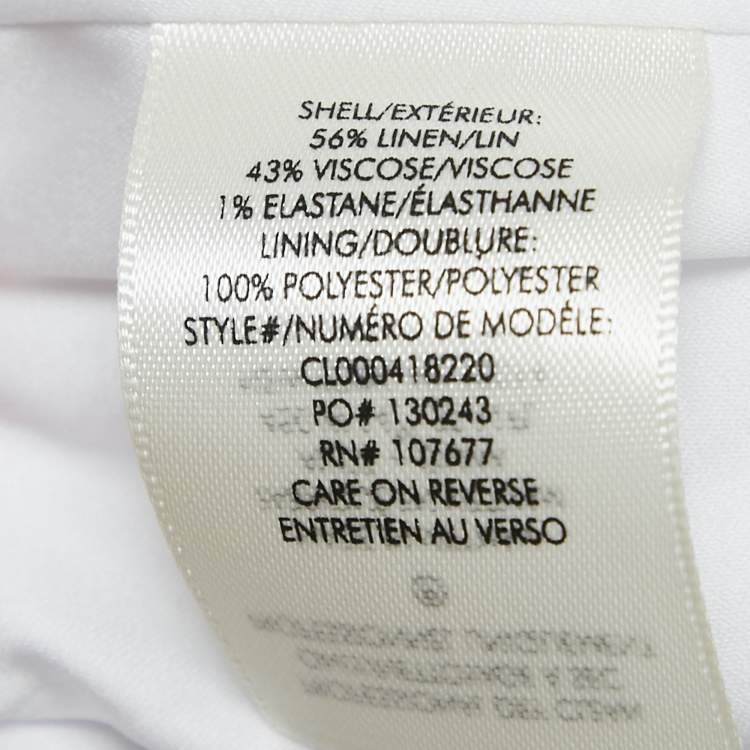 Pre Owned Alice + Olivia White Linen Blend Single Breasted Blazer M