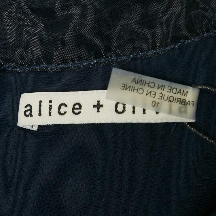 Pre Owned Alice + Olivia Navy Blue Lace Mini Dress L