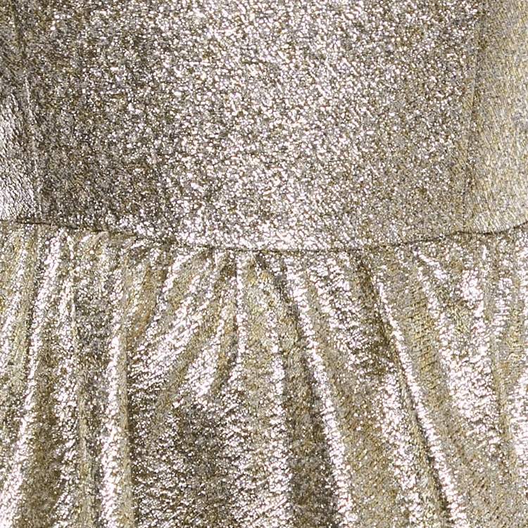 Pre Owned Alice + Olivia Metallic Brocade Sleeveless Mini Dress S