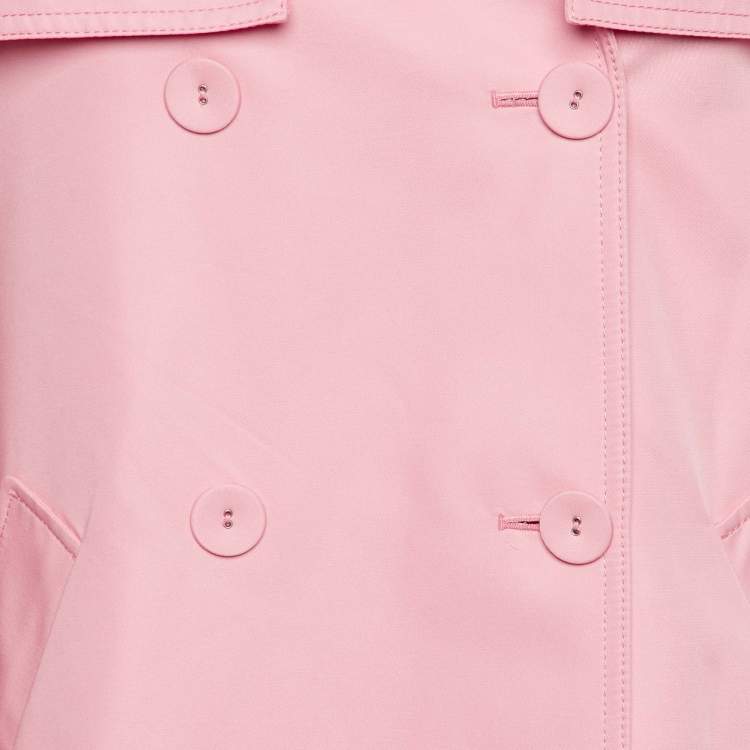 Pre Owned Alice + Olivia Pink Gabardine Belted Double Breasted Coat XS